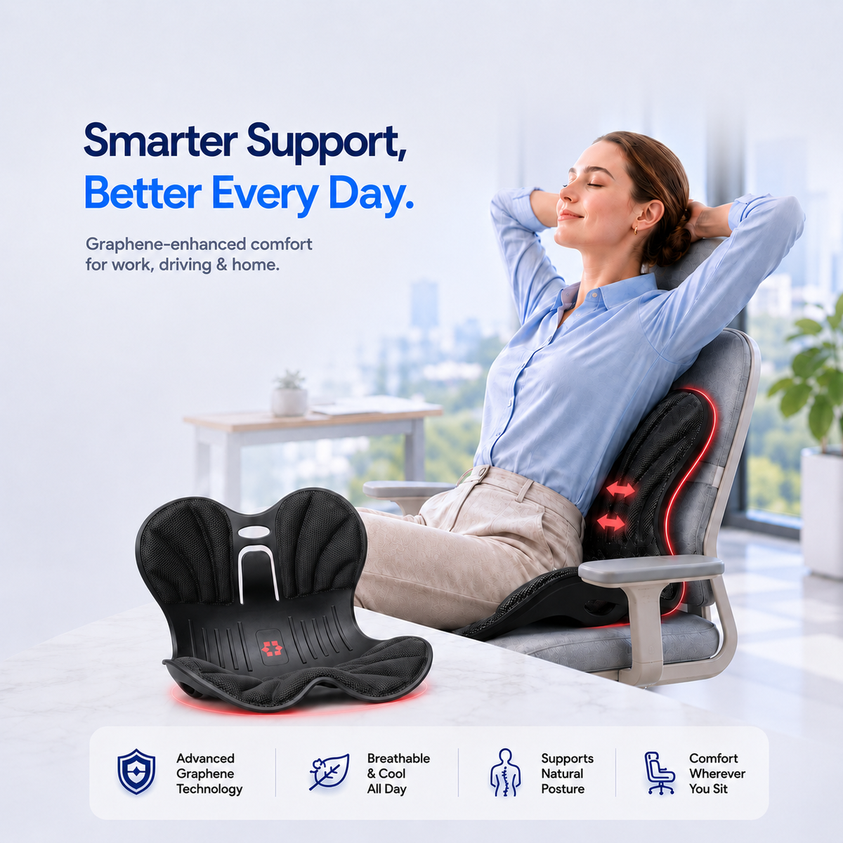 EgroGraphene Lumbar Support Seat Cushion